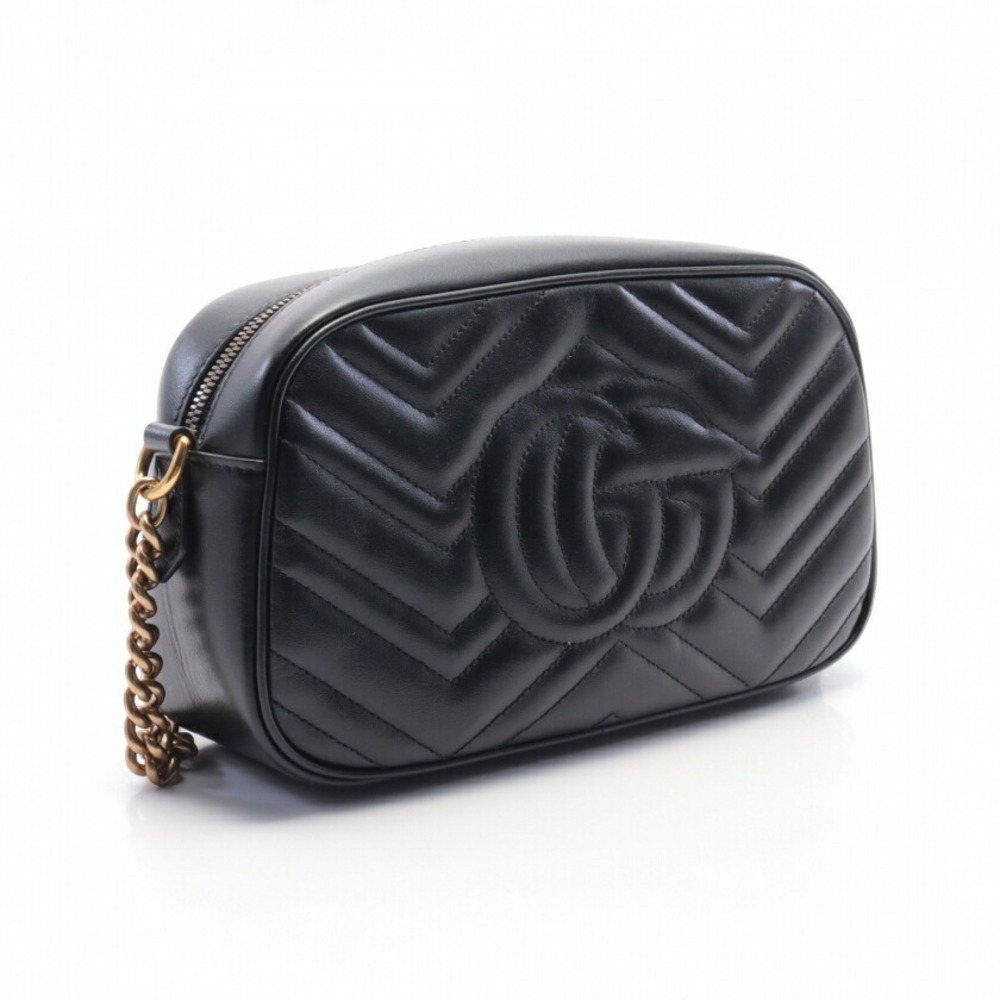Gucci GG Marmont chain Shoulder Bag black leather - Picture 2 of 6